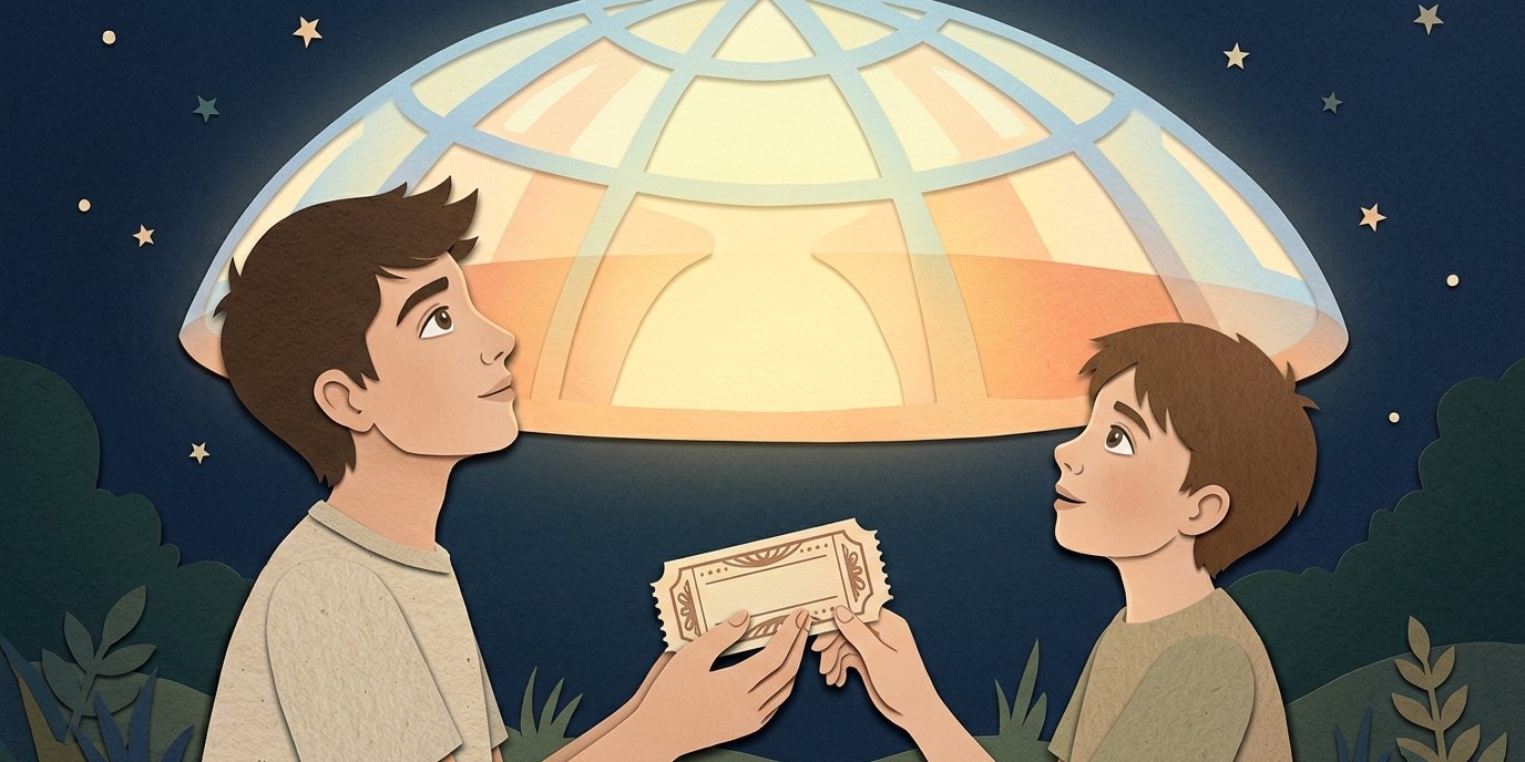 Illustration: Live experiment “Zwischen den Blicken” — Zeiss-Großplanetarium