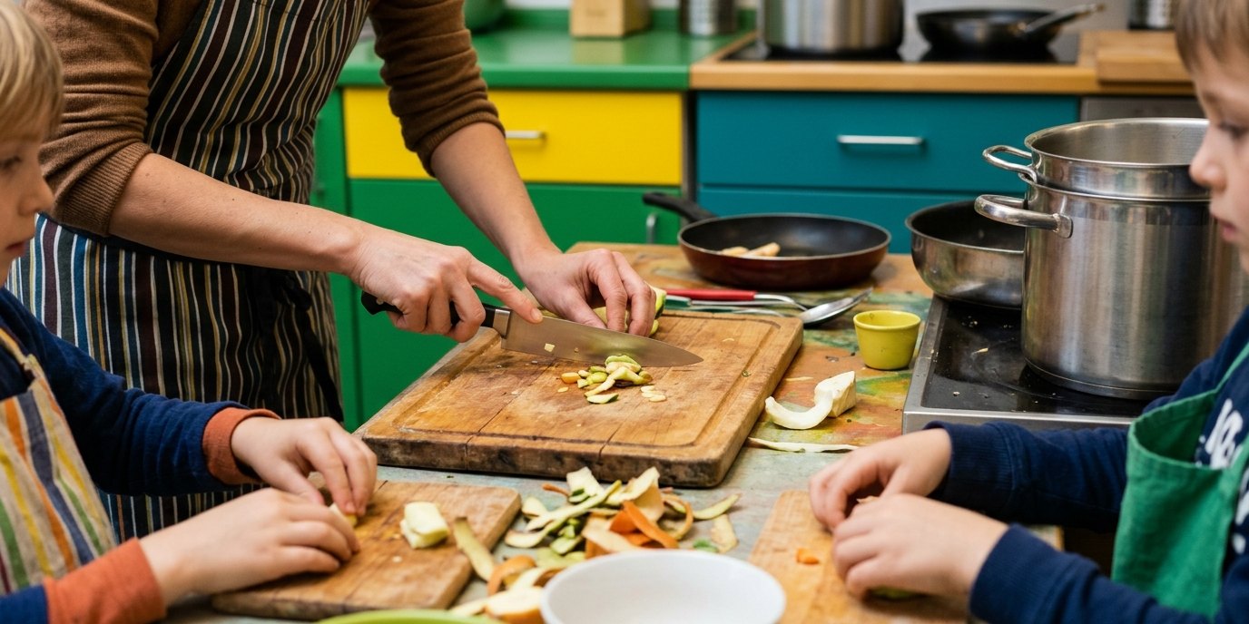 AI-generated image: Cooking workshop: Leftover magic — Allmenderaum Alte Mälzerei Lichtenrade