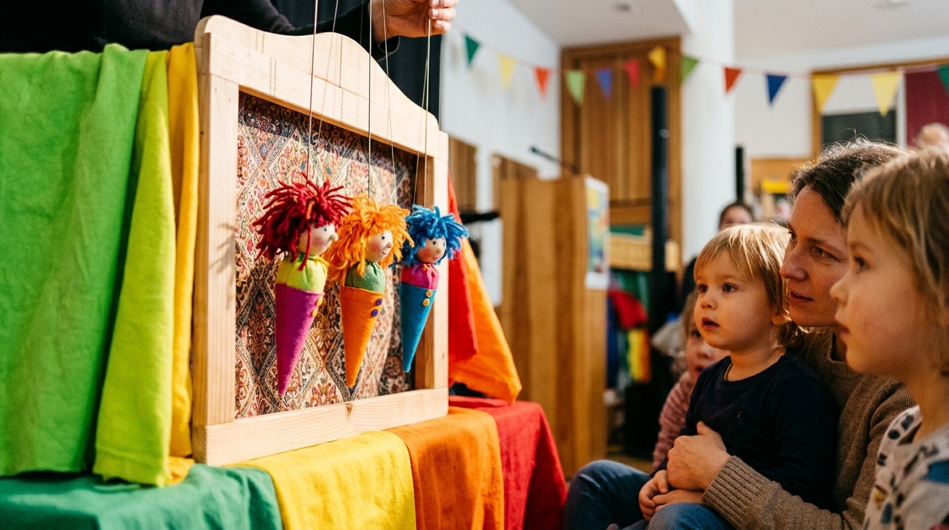KI-generiertes Bild: Puppentheater „Auf der Suche nach der Dunkelheit“ — Bodo-Uhse-Bibliothek