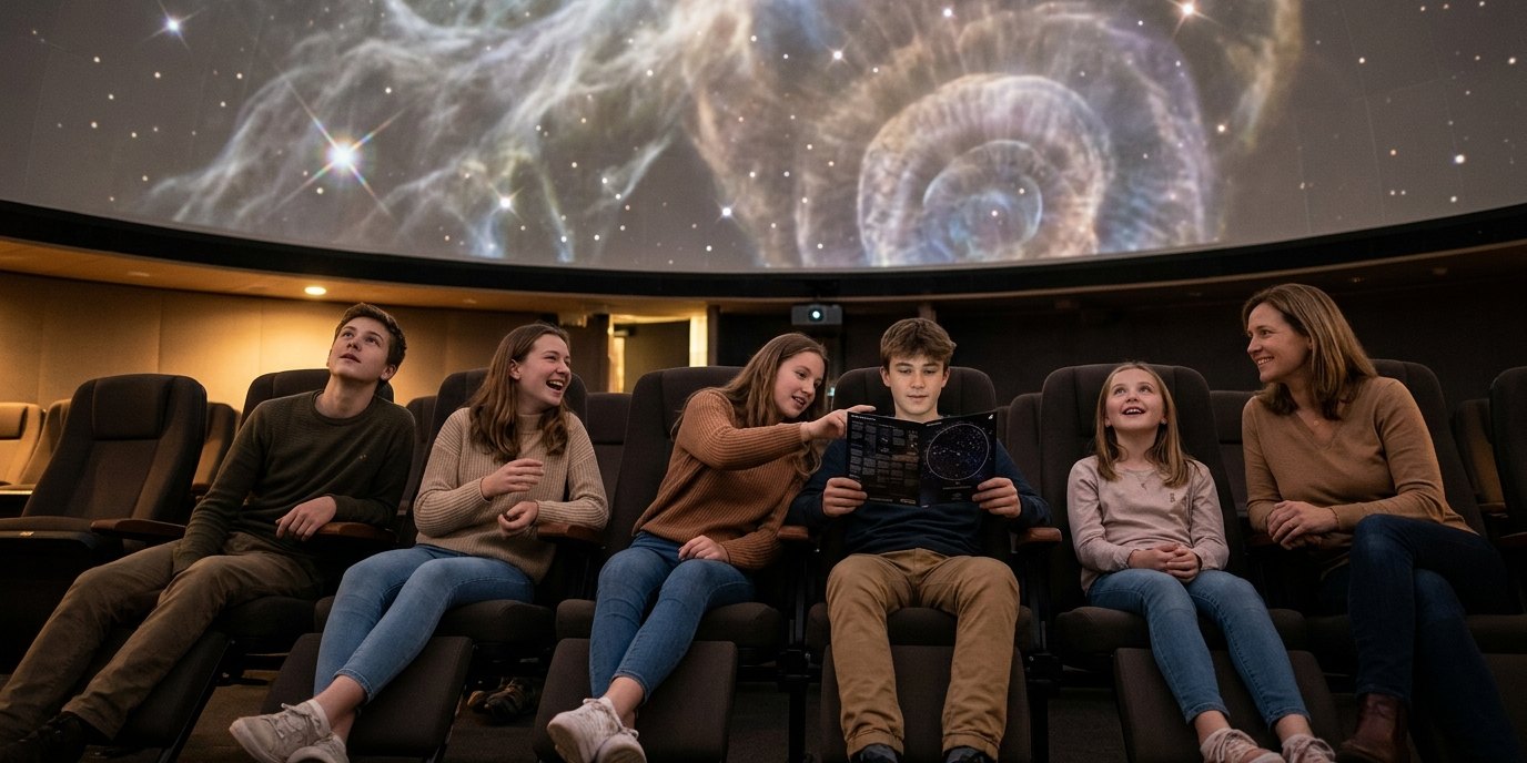 KI-generiertes Bild: Planetariumsshow „Monster im Weltall“ — Zeiss-Großplanetarium