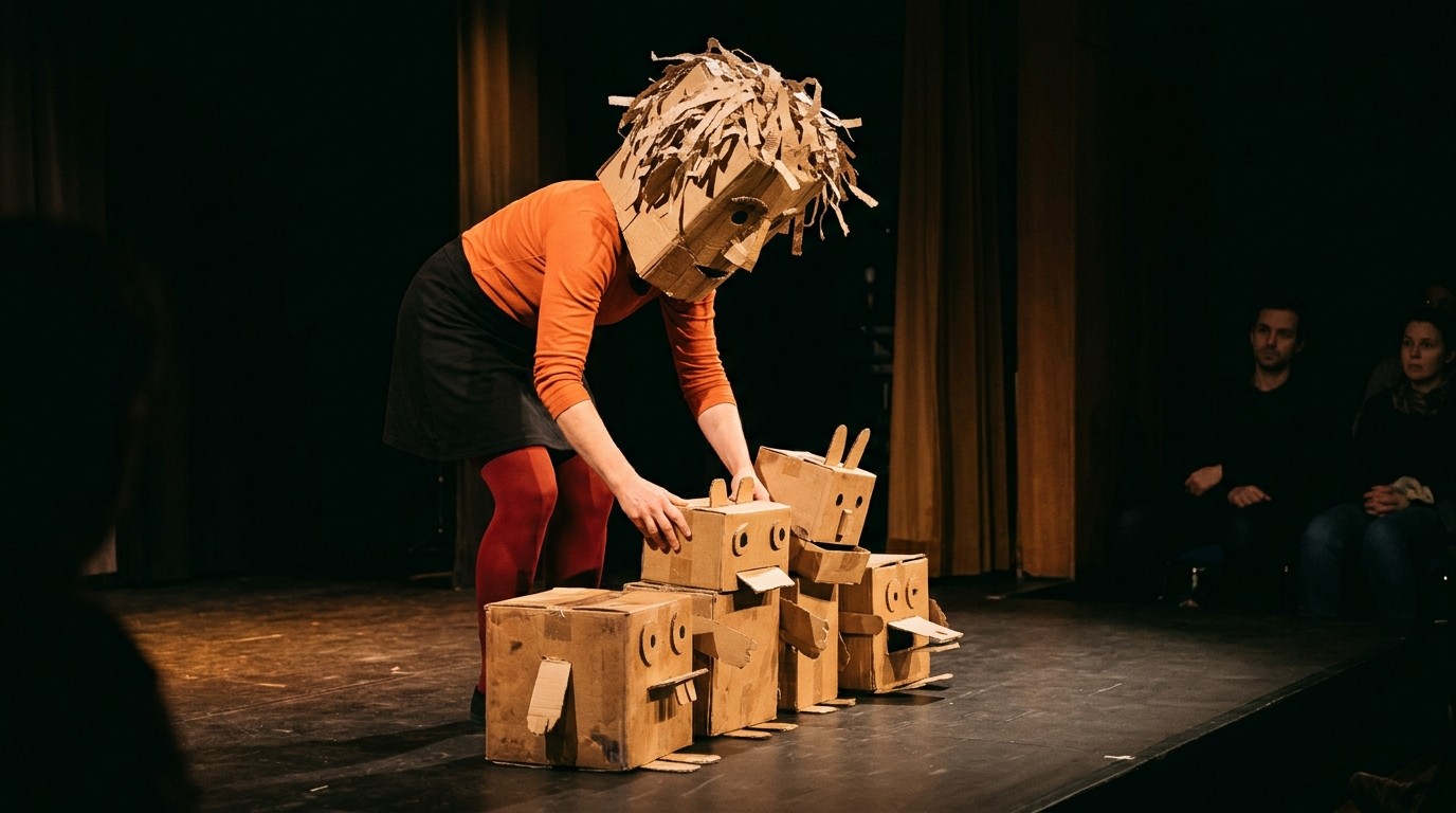 AI-generated image: Puppet show “Pappelapapp” — FEZ-Berlin — Studiobühne (Raum 214)