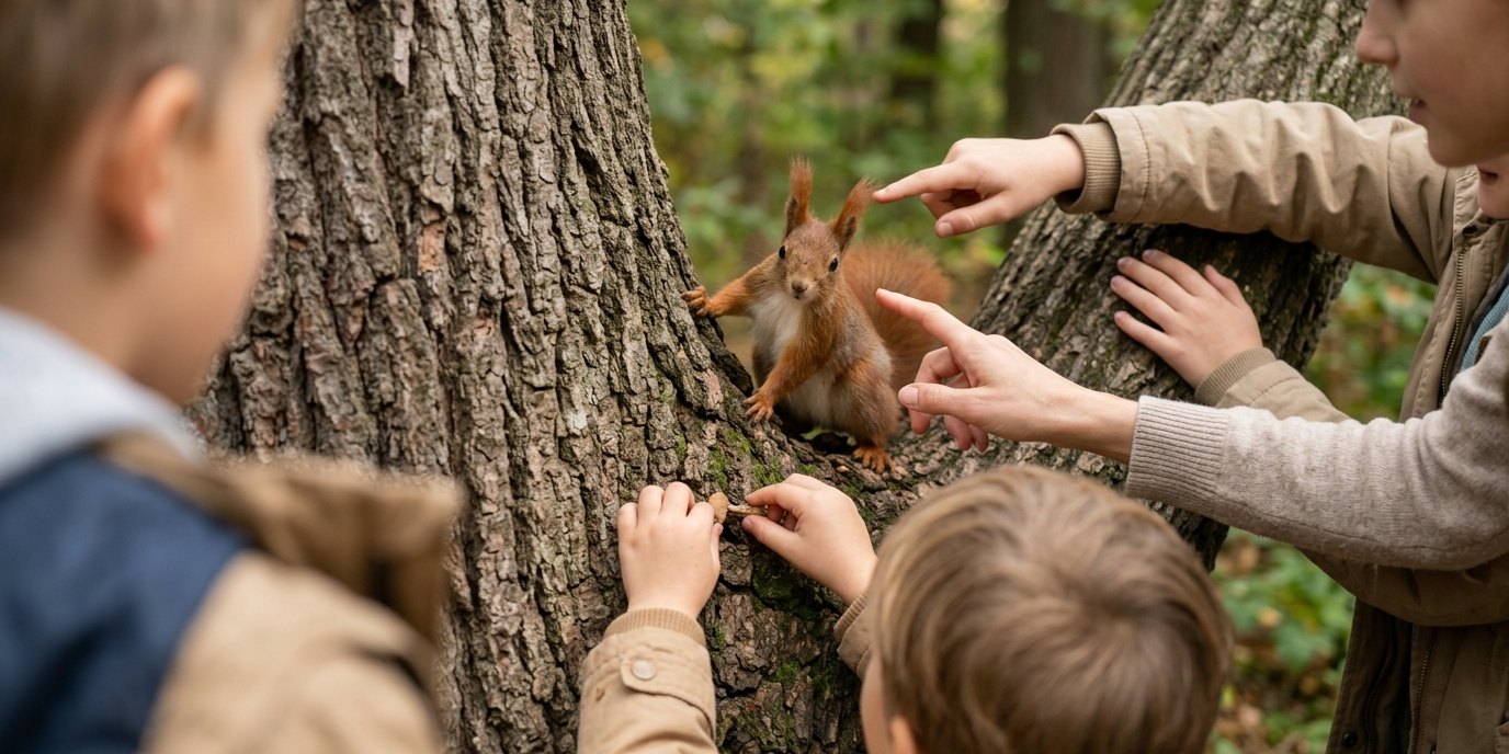 KI-generiertes Bild: „Was zieht das Eichhörnchen im Winter an?“ — Naturschutzzentrum Ökowerk