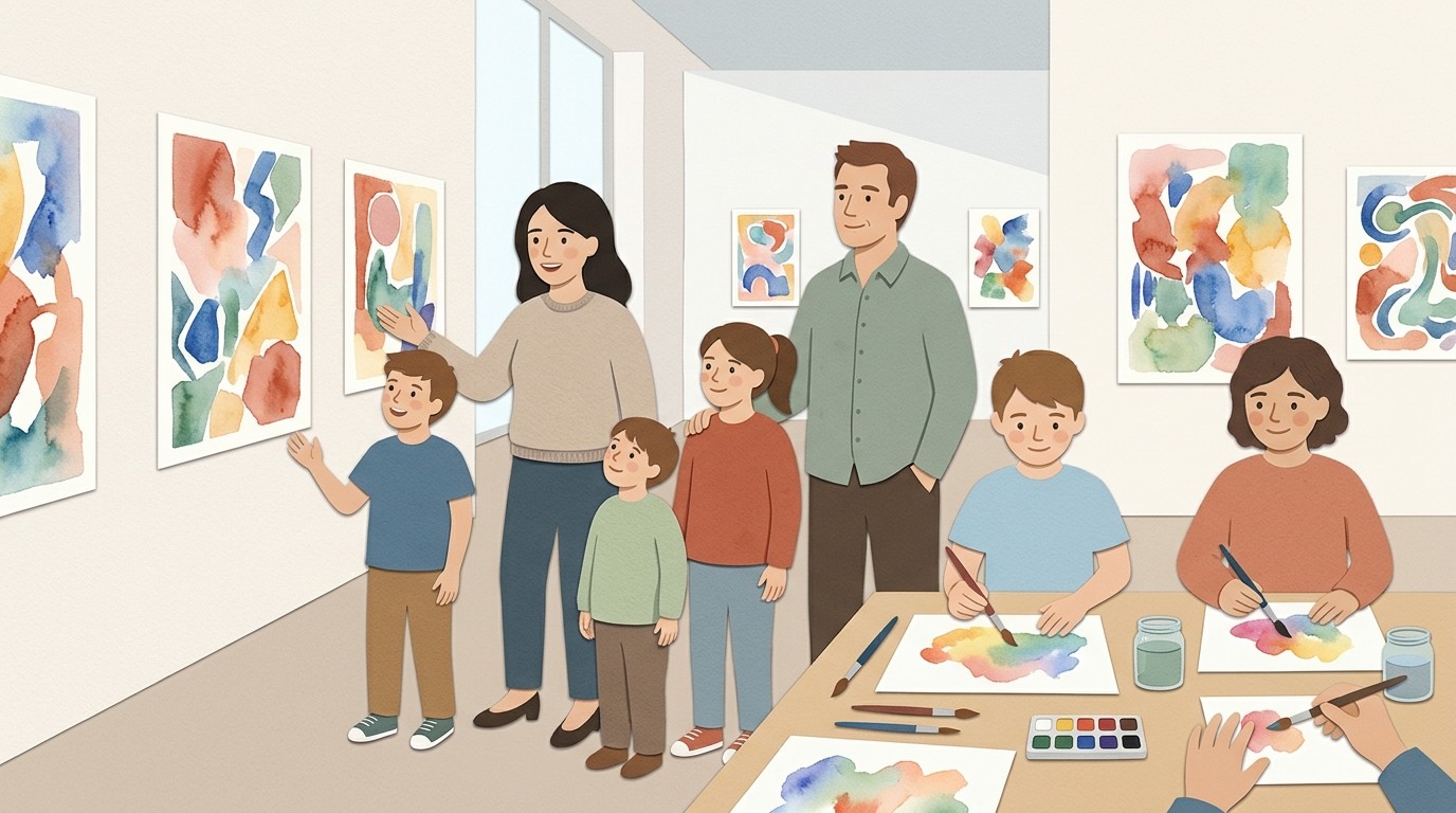 Illustration: Watercolour painting workshop — MACHmit! Museum für Kinder