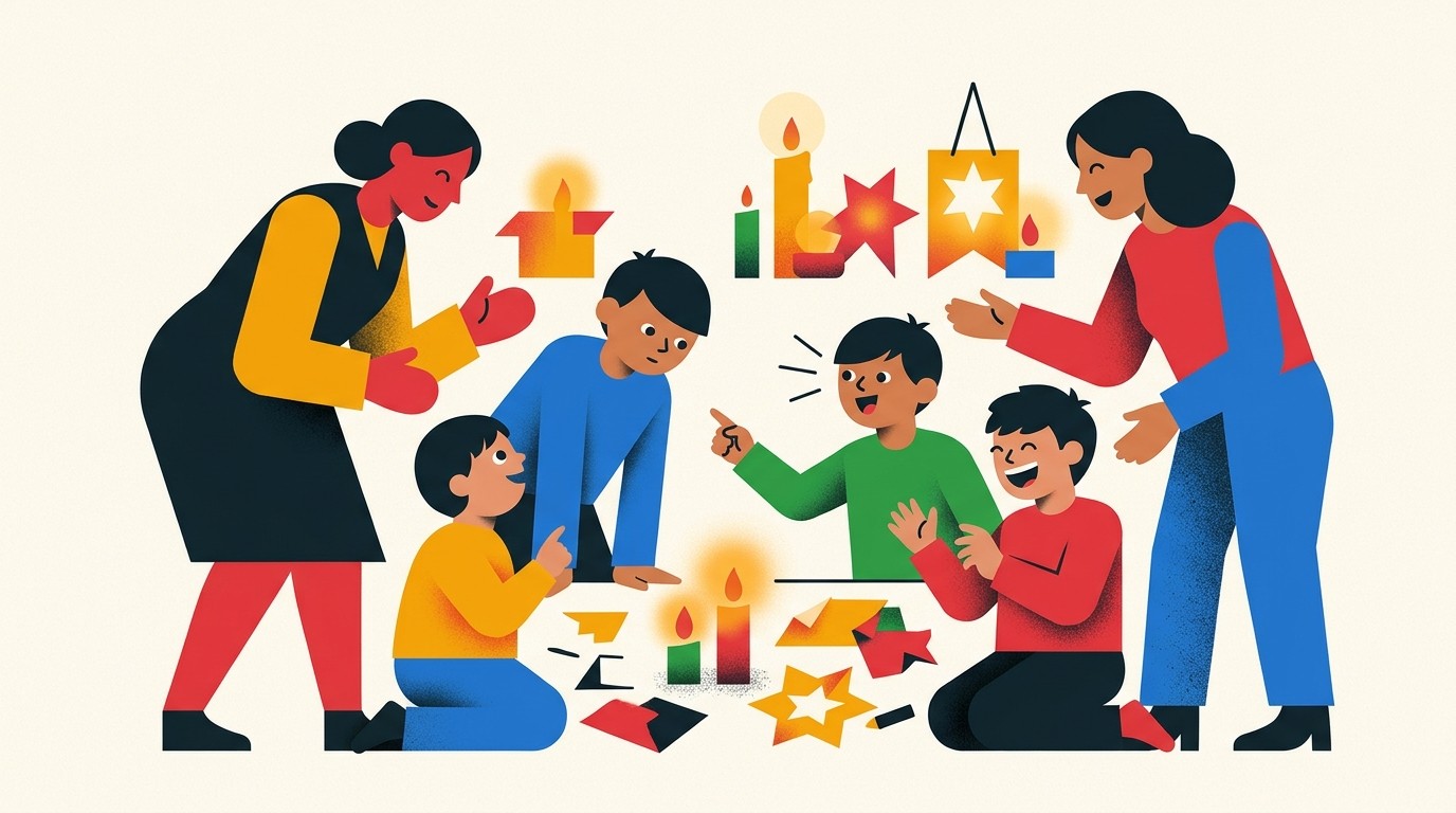 Illustration: Lucia's glow of lights — MACHmit! Museum für Kinder
