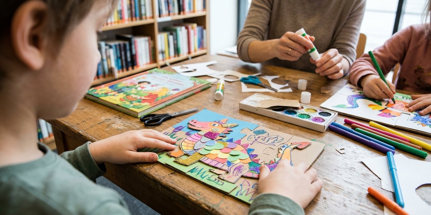 AI-generated image: Reading club — Heinrich-Schulz-Bibliothek