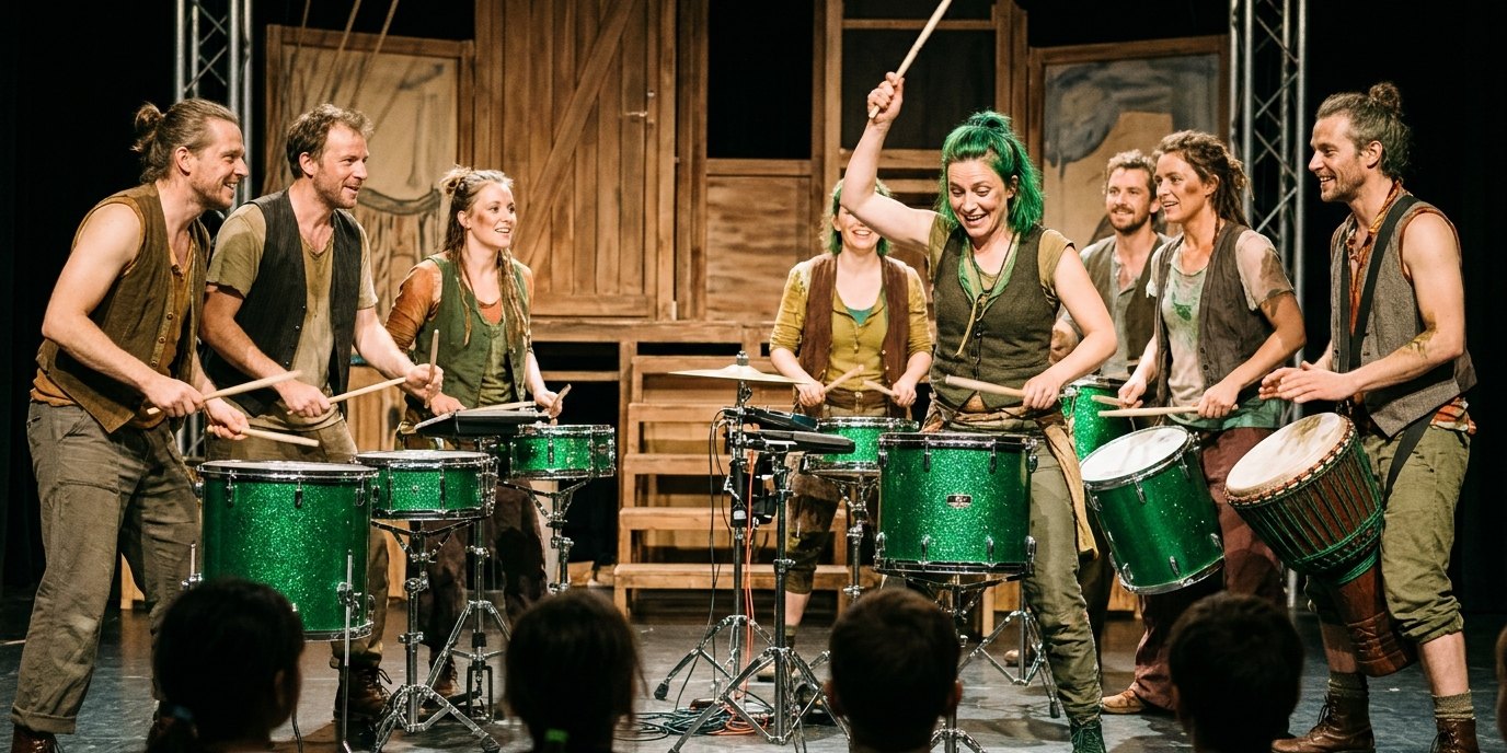 Изображение, созданное ИИ: Шоу барабанщиков «greenbeats» — Admiralspalast
