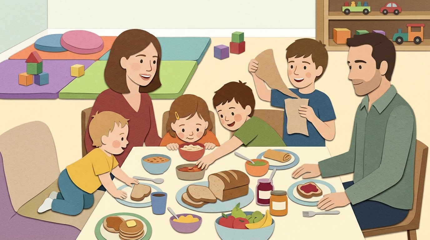Illustration: Family brunch — Evangelisches Familienzentrum Tempelhof