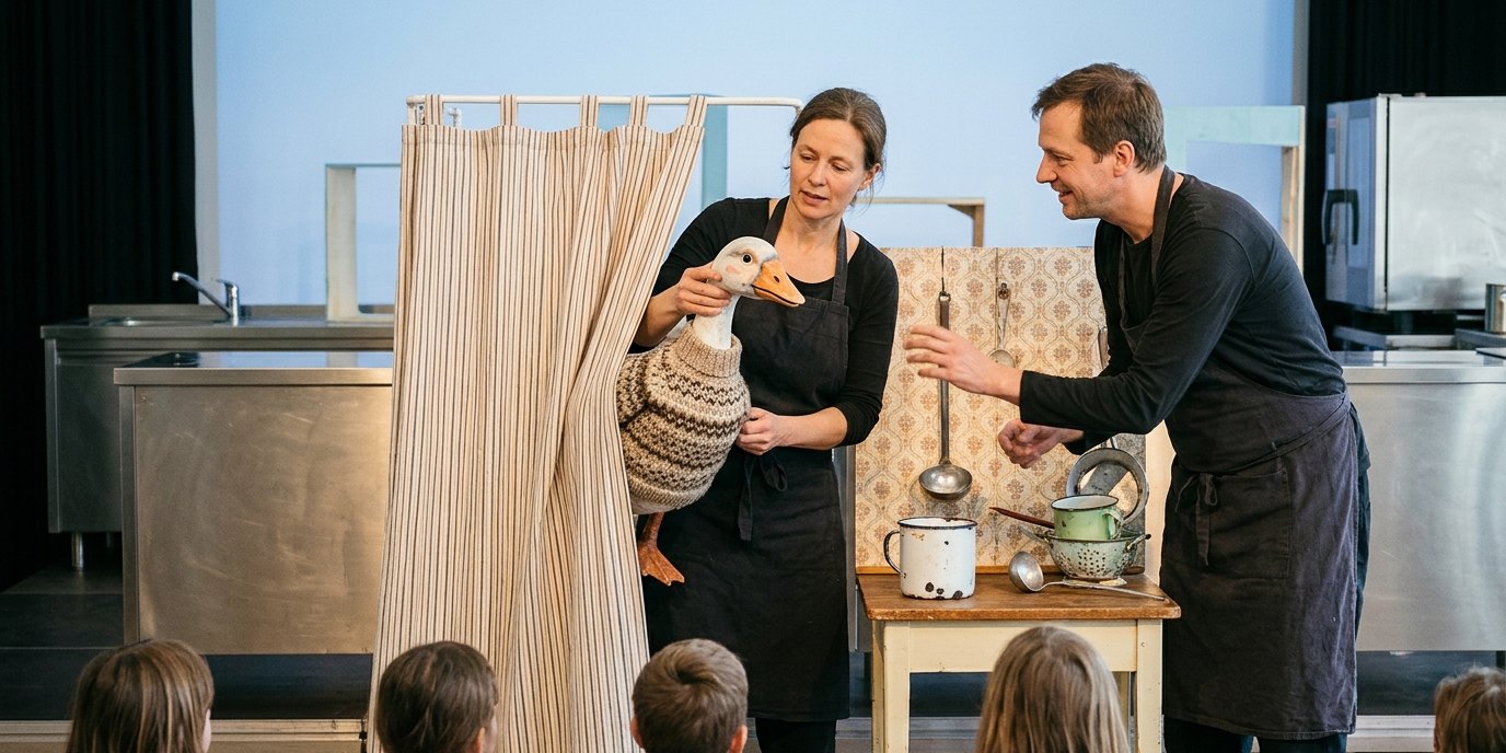 AI-generated image: Play “Die Weihnachtsgans Auguste” — Theater Zitadelle