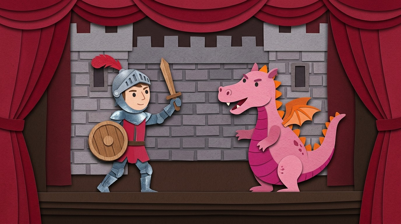 Illustration: Play “Der kleine Ritter Kackebart” — Kindertheater Purzelbaum