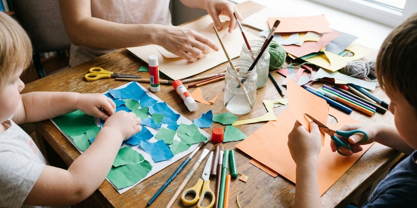 KI-generiertes Bild: Kreativnachmittag — Bruno-Lösche-Bibliothek