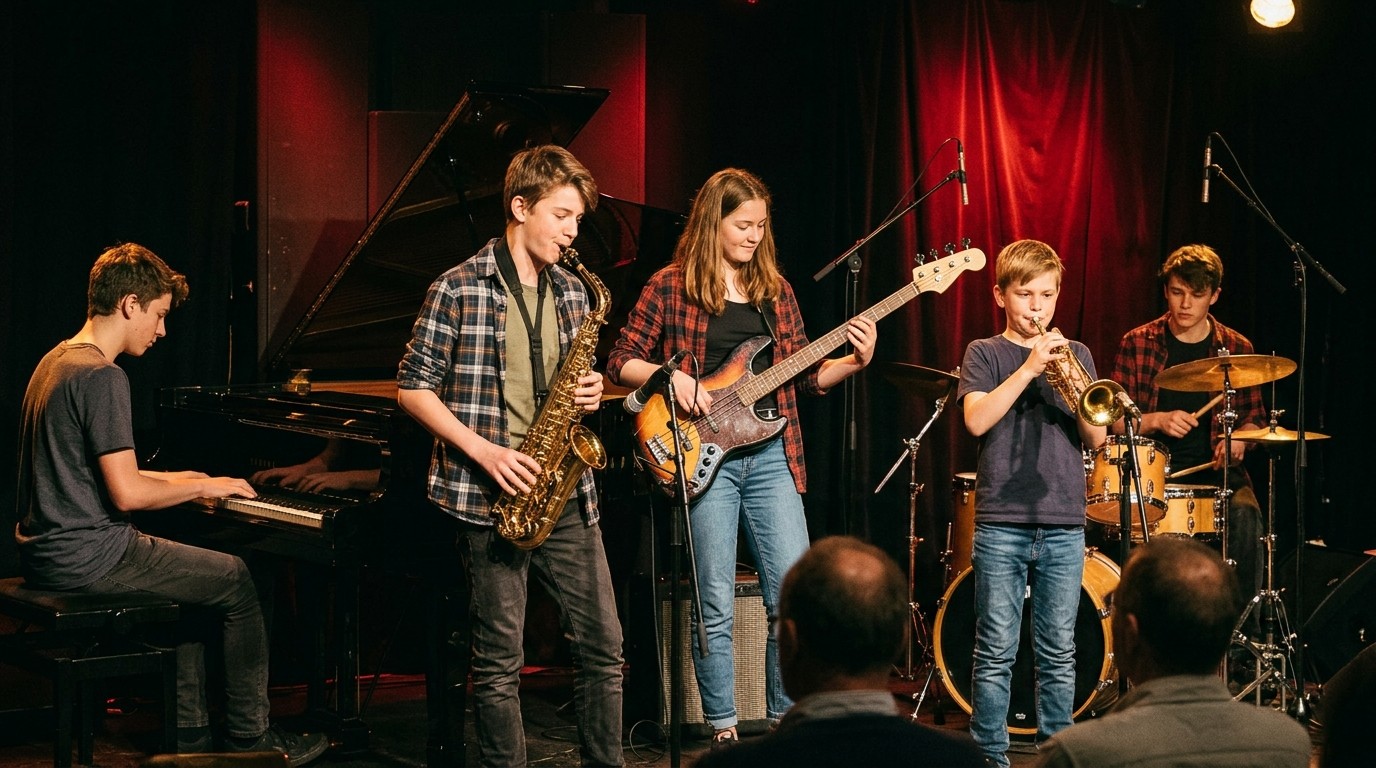 AI-generated image: Concert “Jazz for Kids” — Kunstfabrik Schlot