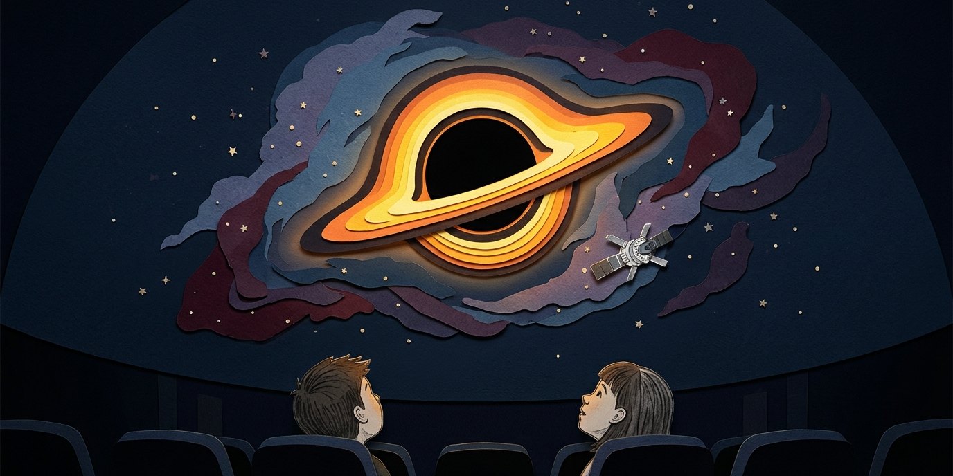 Иллюстрация: Чёрные дыры — Zeiss-Großplanetarium