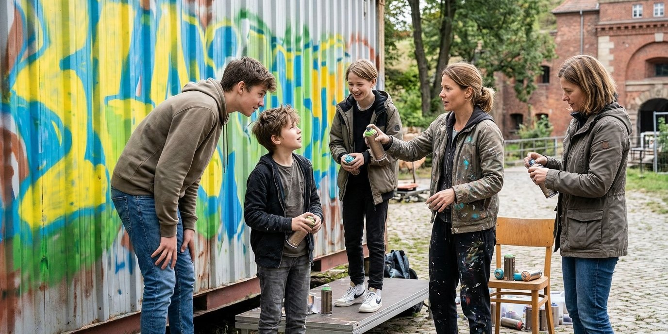 AI-generated image: Graffiti street art workshop — Zitadelle Spandau