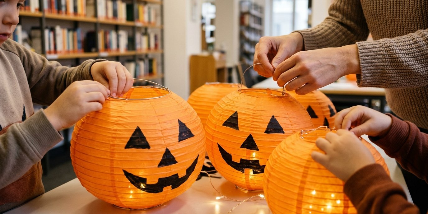 AI-generated image: Halloween party — Stadtteilbibliothek Halemweg