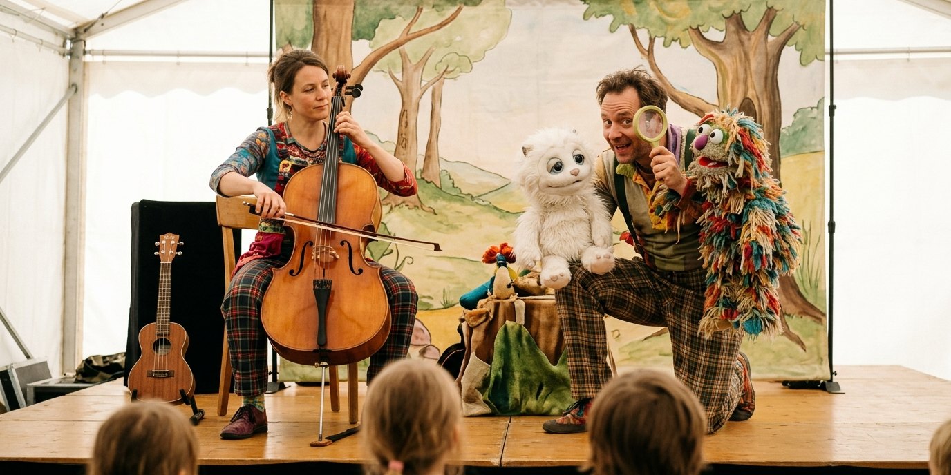 AI-generated image: Musical play “The Color Monster” — ATZE Musiktheater