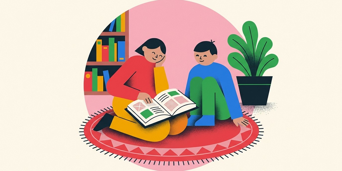 Illustration: Read-aloud afternoon — Gertrud-Haß-Bibliothek