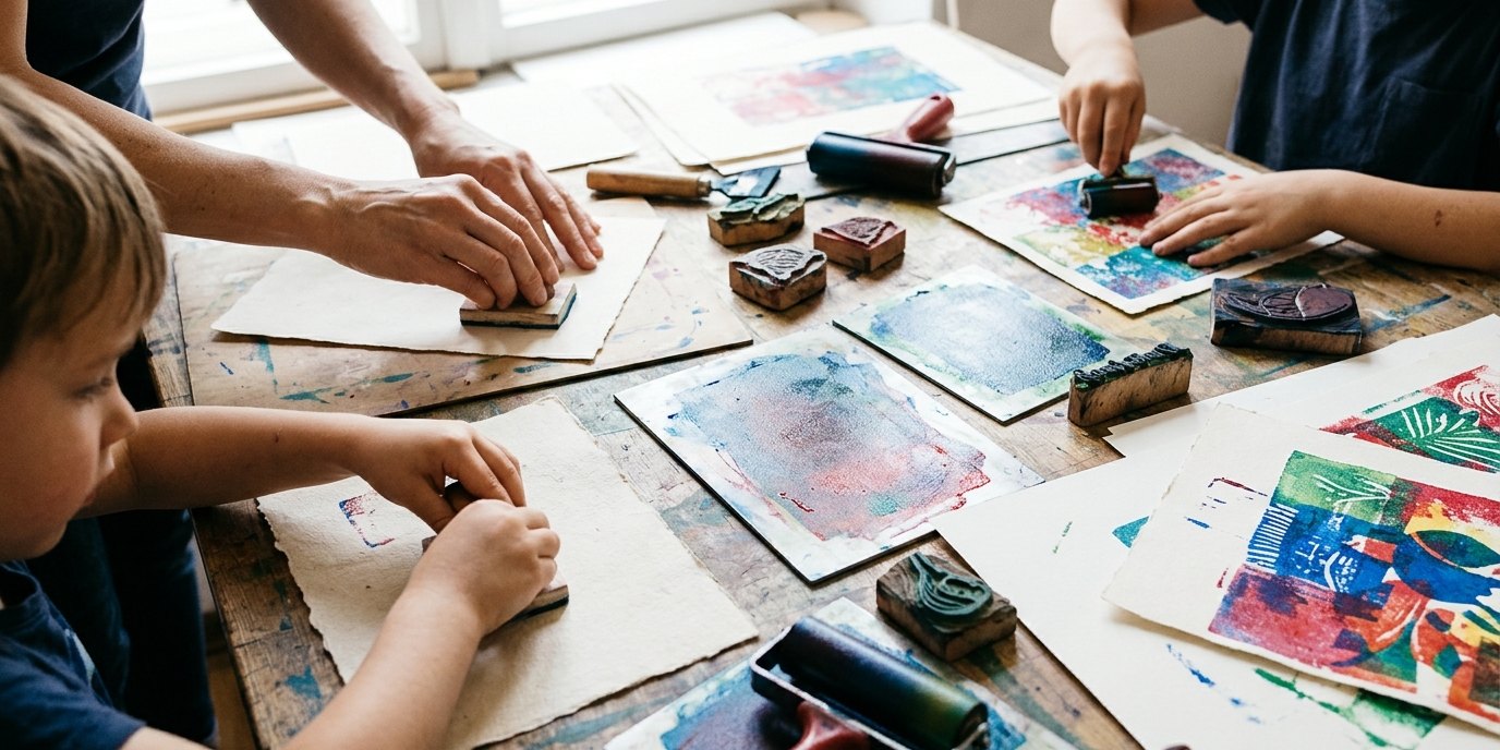 AI-generated image: Print workshop — Haus des Papiers