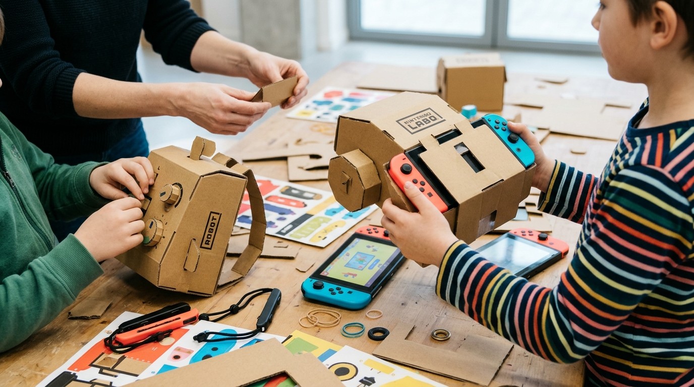 AI-generated image: Nintendo Labo: build & play — Bibliothek Tiergarten-Süd