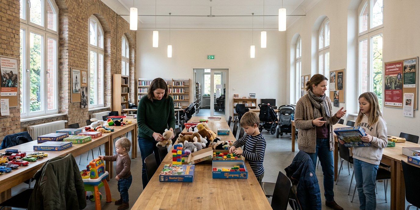 AI-generated image: Toy swap — Bettina-von-Arnim-Bibliothek