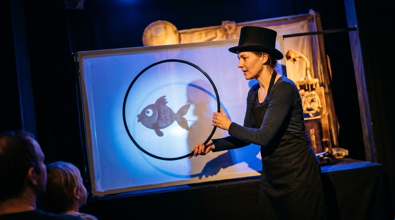 AI-generated image: Puppet show “The Fabulous World of Fish” — Fliegendes Theater