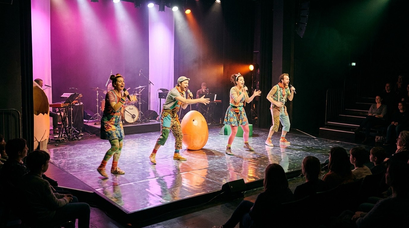 AI-generated image: Performance “Chaos der Gefühle” — Theater an der Parkaue