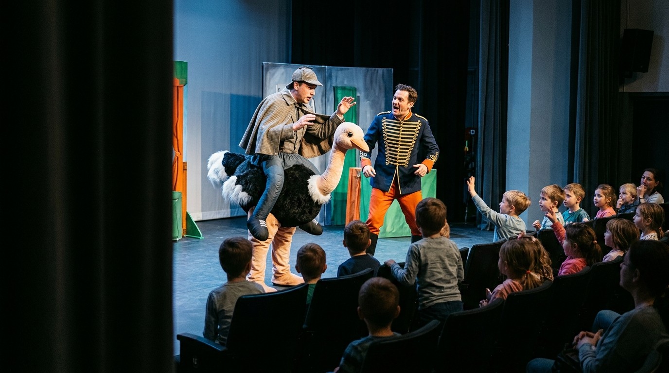 AI-generated image: Play “The Thief in the Circus” — Biergarten Jockel