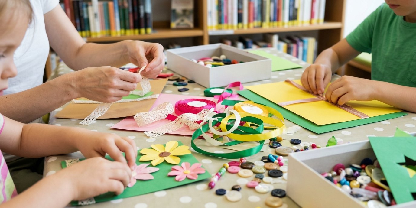 AI-generated image: Craft session with Daniela — Stadtteilbibliothek Karow