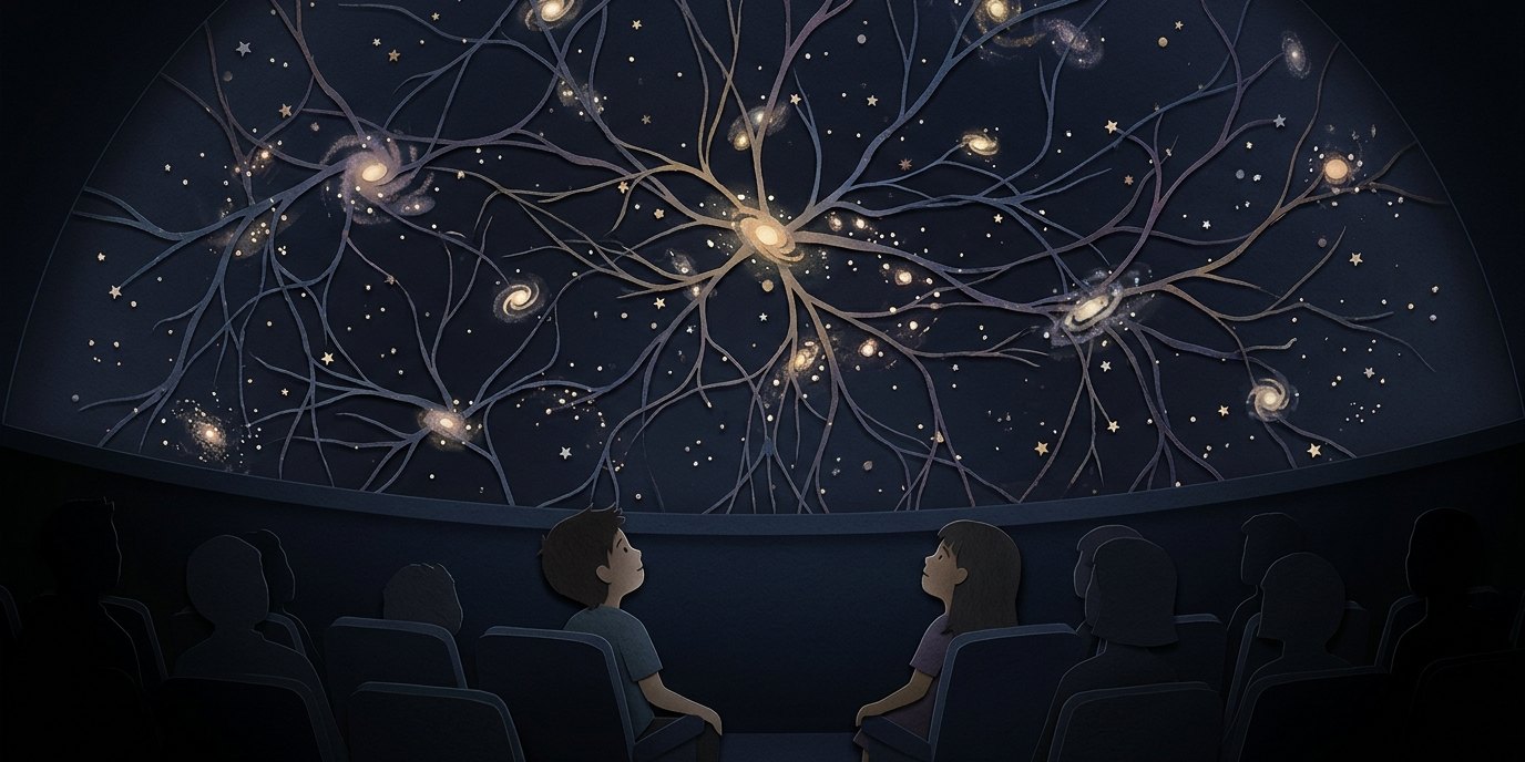 Illustration: Planetarium show “Dark Universe” — Zeiss-Großplanetarium