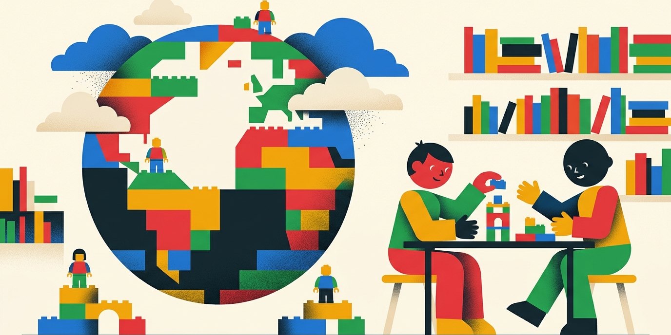 Illustration: LEGO Build the Change — Bibliothek am Wasserturm