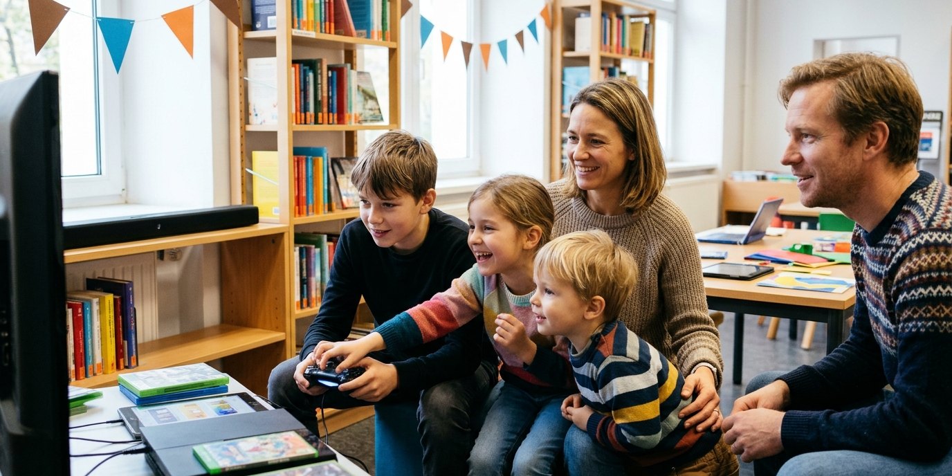AI-generated image: Try out TOMMI games — Anna-Seghers-Bibliothek