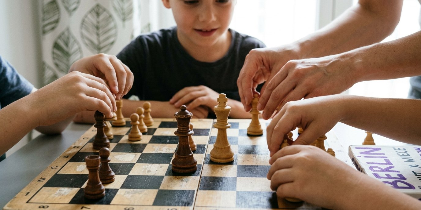 AI-generated image: Chess meetup — Margarete-Kubicka-Bibliothek