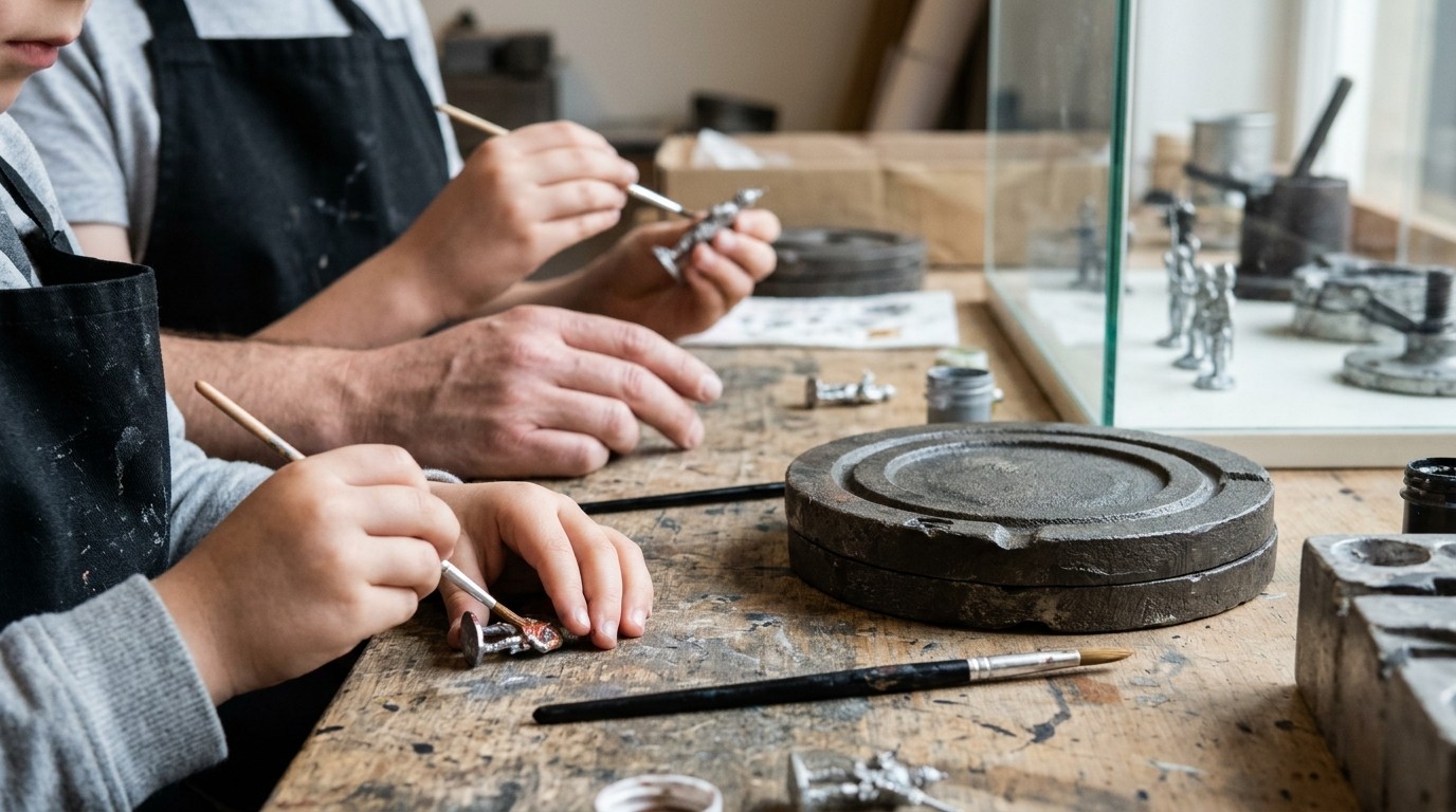 AI-generated image: Winter figure painting workshop — Deutsches Technikmuseum