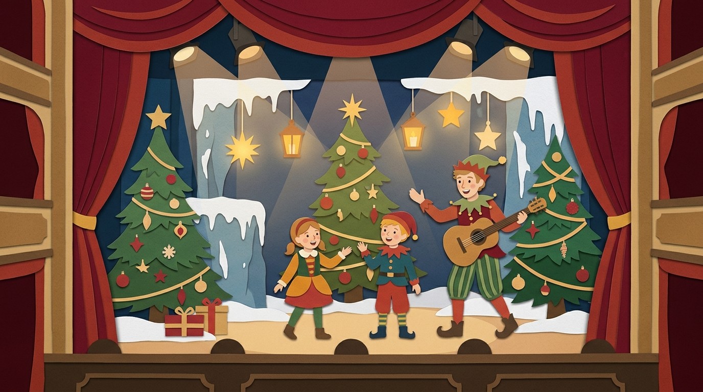 Illustration: Musical theatre “The Christmas Tale of the Princess and Santa Claus” — Astrid-Lindgren-Bühne FEZ-Berlin