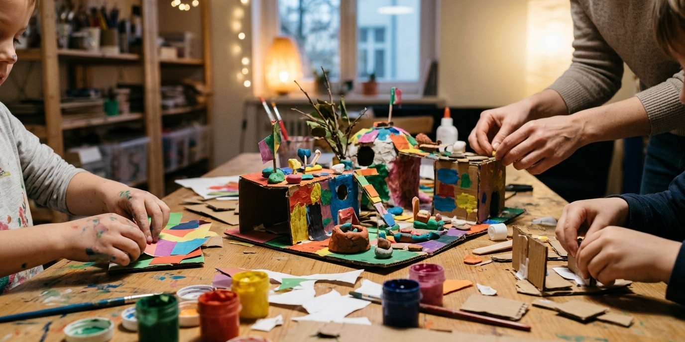 AI-generated image: Craft workshop “Laterne, Laterne” — Freilandlabor Britz e.V.