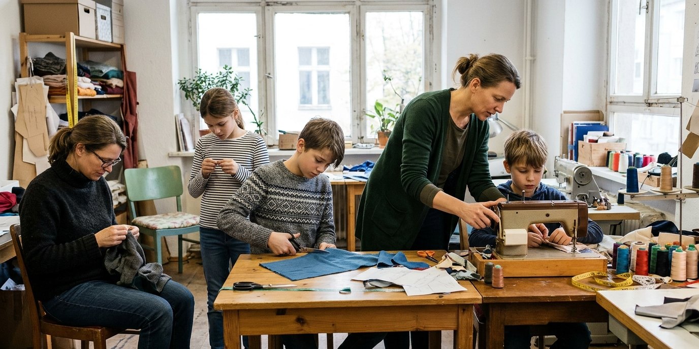 AI-generated image: Sewing meetup “Fabric for new” — Humboldt Forum im Berliner Schloss