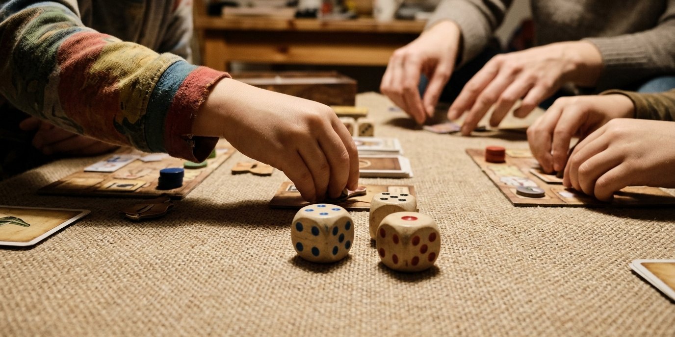 AI-generated image: Games afternoon — Evangelischen Familienbildung im Kirchenkreis Reinickendorf