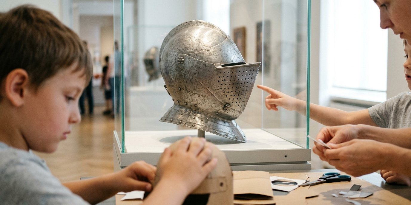 AI-generated image: Guided tour “Knights, Games and Clues” — Deutsches Historisches Museum – Pei-Bau