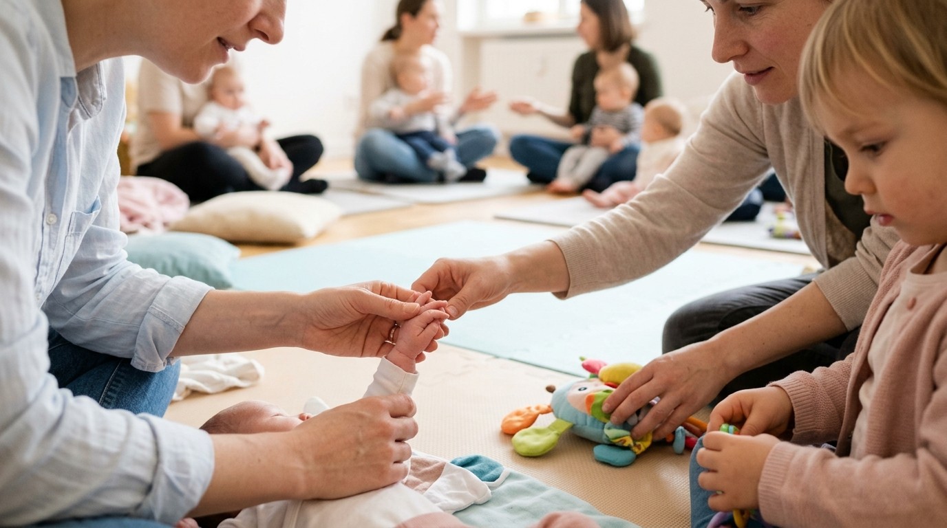 AI-generated image: Baby meetup — Familien- und Nachbarschaftszentrum Kiezanker 36
