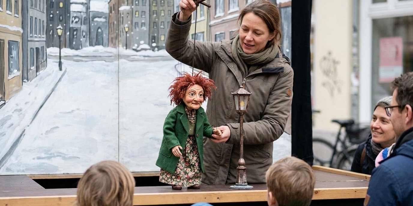AI-generated image: Puppet show “Somewhere a Light” — Jugendkunstschule ATRIUM