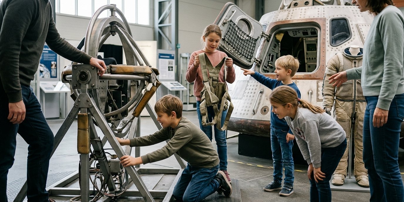 AI-generated image: Astronaut training at Orbitall — FEZ-Berlin — orbitall Raumfahrtzentrum