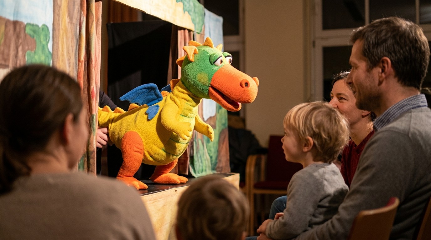 AI-generated image: Play “Furzipups, der Knatterdrache” — Ingeborg-Drewitz-Bibliothek