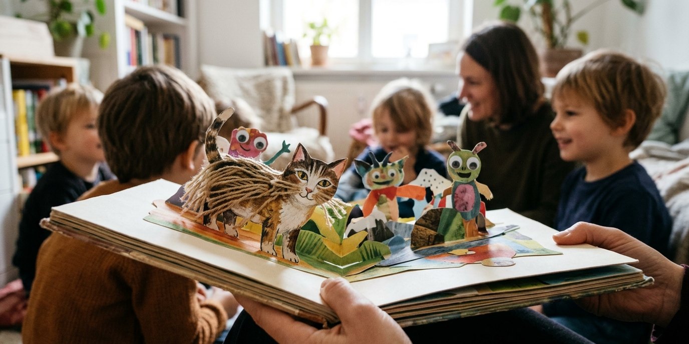 AI-generated image: Reading “Poodles, Pigs or Cats?” — Humboldt Forum im Berliner Schloss