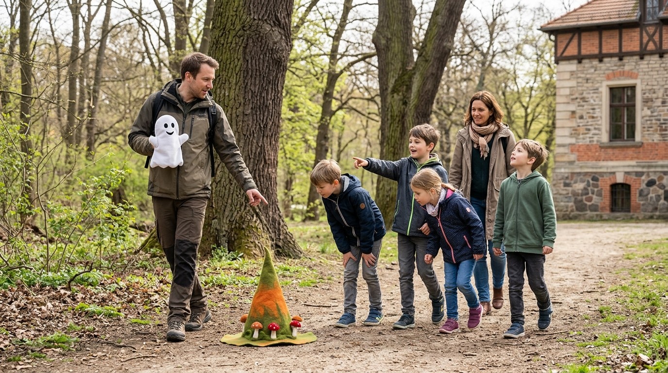 AI-generated image: Story time “Waldemar Celebrates Walpurgis” — Jagdschloss Grunewald
